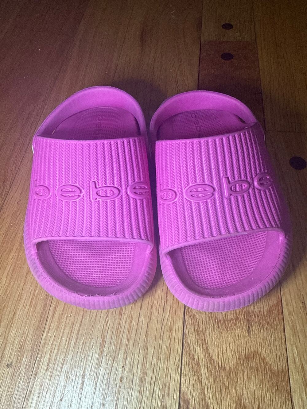 Bebe Toddler Girls Slides Sandals Sz 9 Pink Black